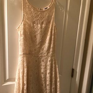 Cream/off white knee length lace dress